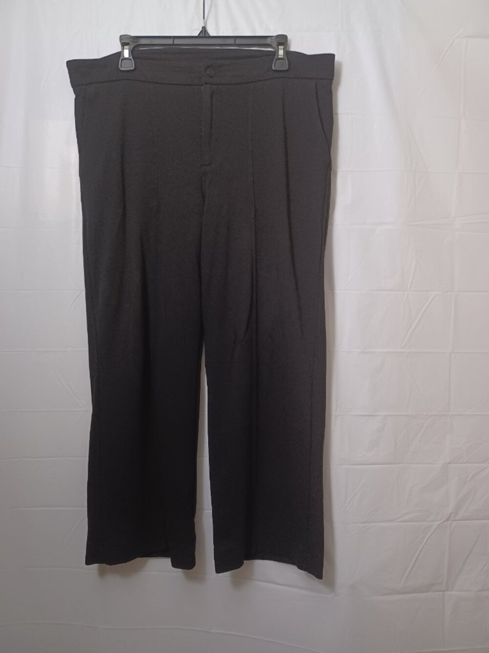 ATHLETA PONTE WIDE LEG CROPPED ANKLE PANTS BLACK SIZE 14 STYLE# S/868909-00